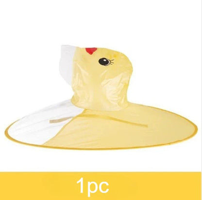 Duck-Shaped Umbrella Hat – Foldable Rain Poncho with Cute Yellow Duck Design for Fishing & Camping