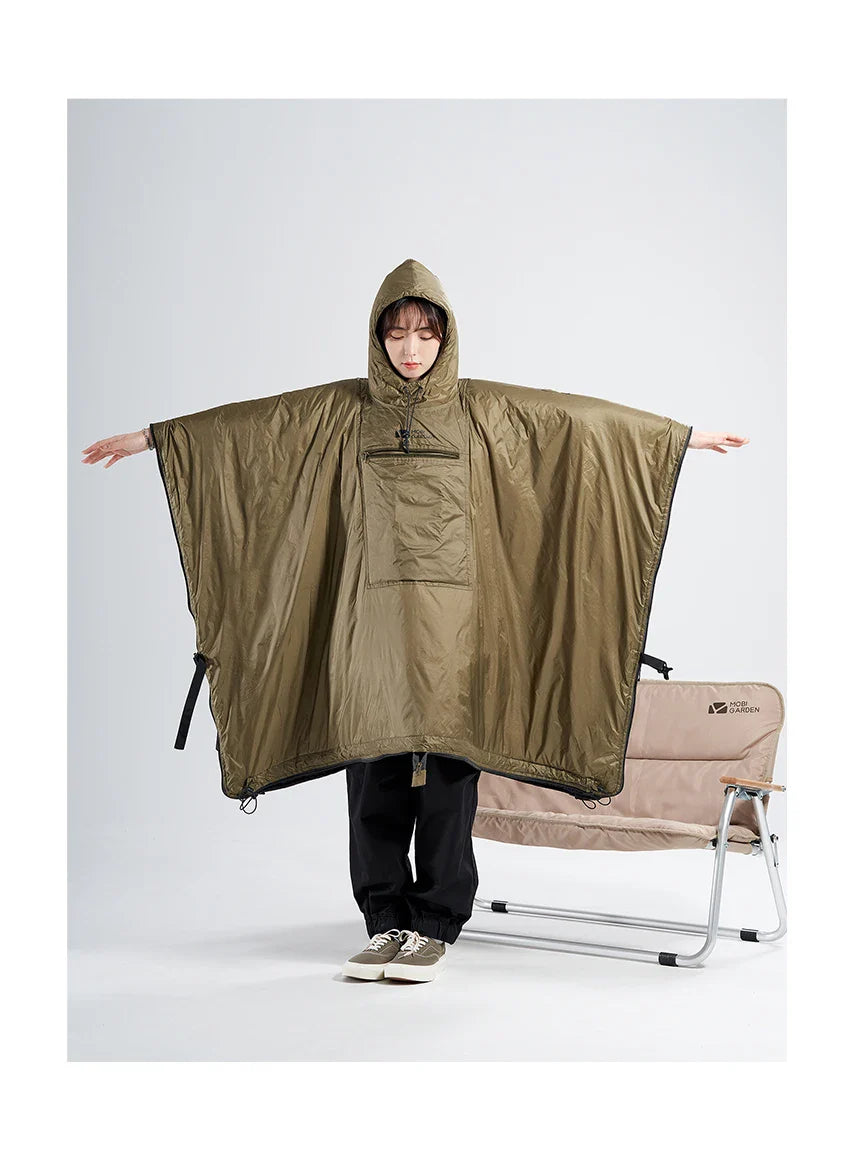 MOBI GARDEN Camping Cape Sleeping Bag – Lightweight Portable Cold Weather Blanket with Thermolite for Outdoor Use