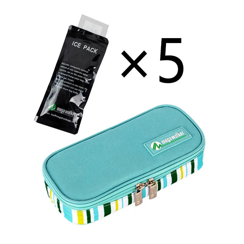 Mega Insulin Cooler Box – Portable Medium-Sized Insulated Travel Case for Diabetics with Nylon Fabric & Aluminum Foil Lining