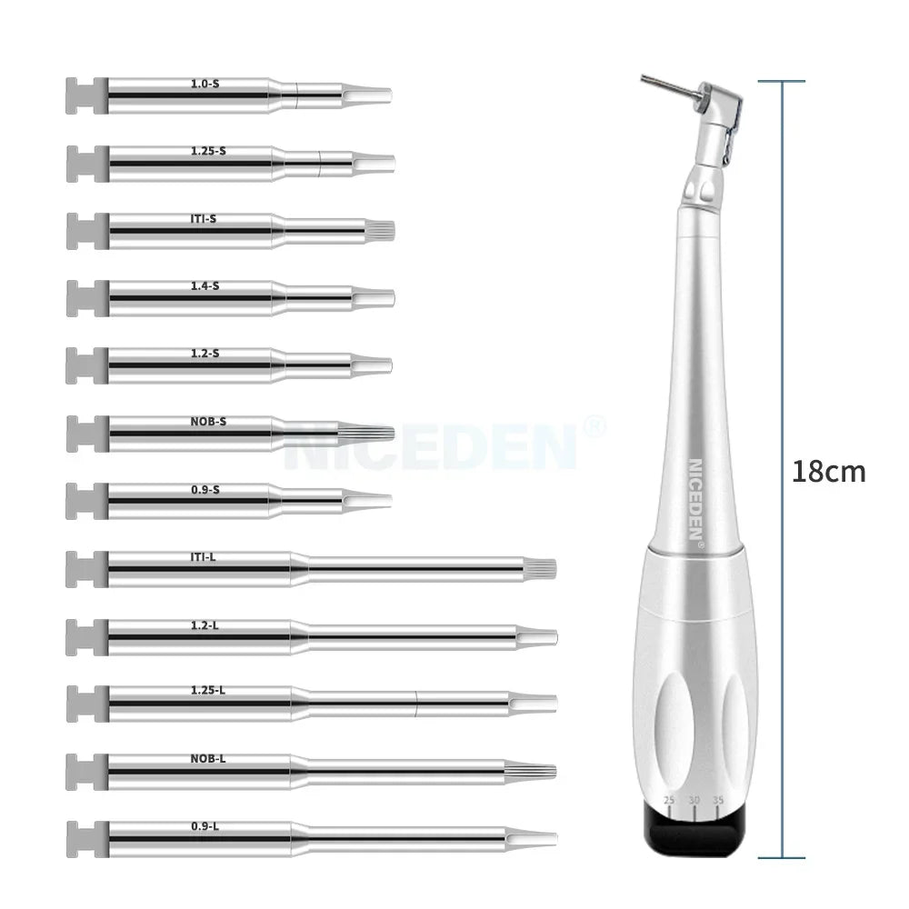 NICEDEN Dental Implant Torque Wrench - Universal Handpiece with 16 Screws & Latch Head Repair Tool