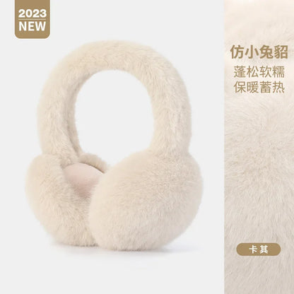 Soft Plush Ear Warmers Winter Earmuffs for Women & Men - Solid Color Cold Protection Earflap Outdoor Ear Covers