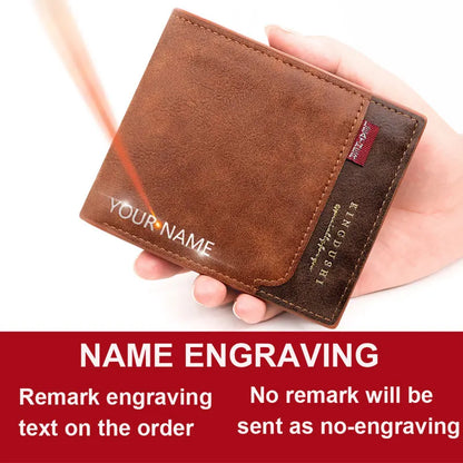 Personalized Men’s Short Wallet – High-Quality Classic Card Holder with Zipper Coin Pocket & Money Clip