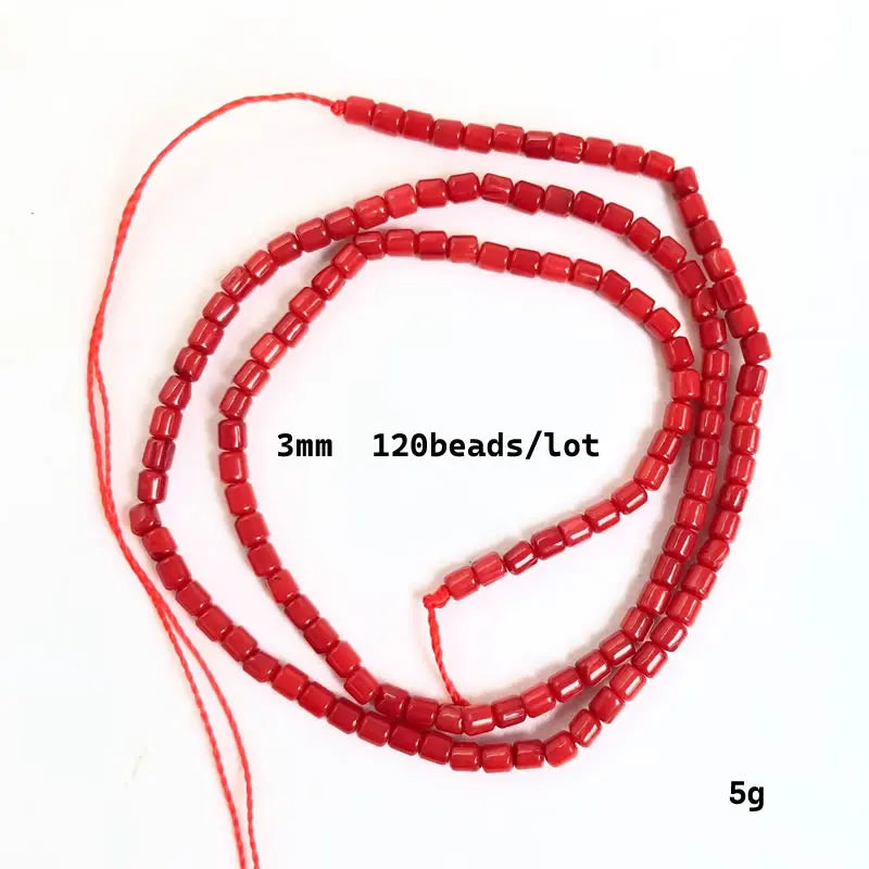 Natural Cylindrical Coral Beads – Irregular Loose Jewelry Making Beads for DIY Bracelets, Necklaces & Charm Accessories