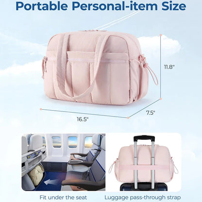 Women's Travel Duffel Bag - Waterproof Luggage with Dry Wet Separation, Gym & Weekender Bag, Cabin Bag