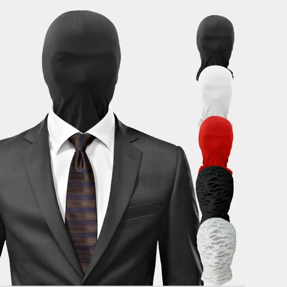 Black Cosplay Full Mask - Breathable Thin Hood Head Cover for Party & Festival Costume Accessories