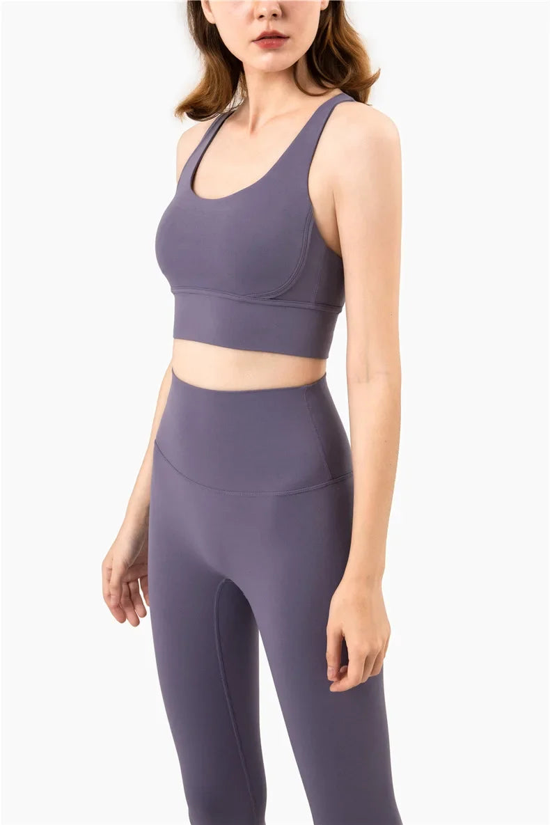 Women’s Summer Crossback Sports Bra — Breathable Fitness & Yoga Tank Top | Gym Crop Top