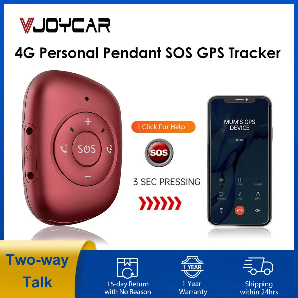 Newest 4G GPS Pendant Tracker – Real-Time SOS Alarm with Fall Detection for Elderly & Kids, Domestic Safety Device, Free App