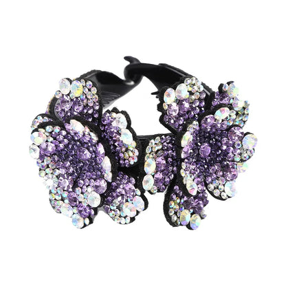 AWAYTR Colorful Crystal Flower Hair Claw – Large Flower Crab Clamp Barrettes, Shark Clip Hair Accessories for Women