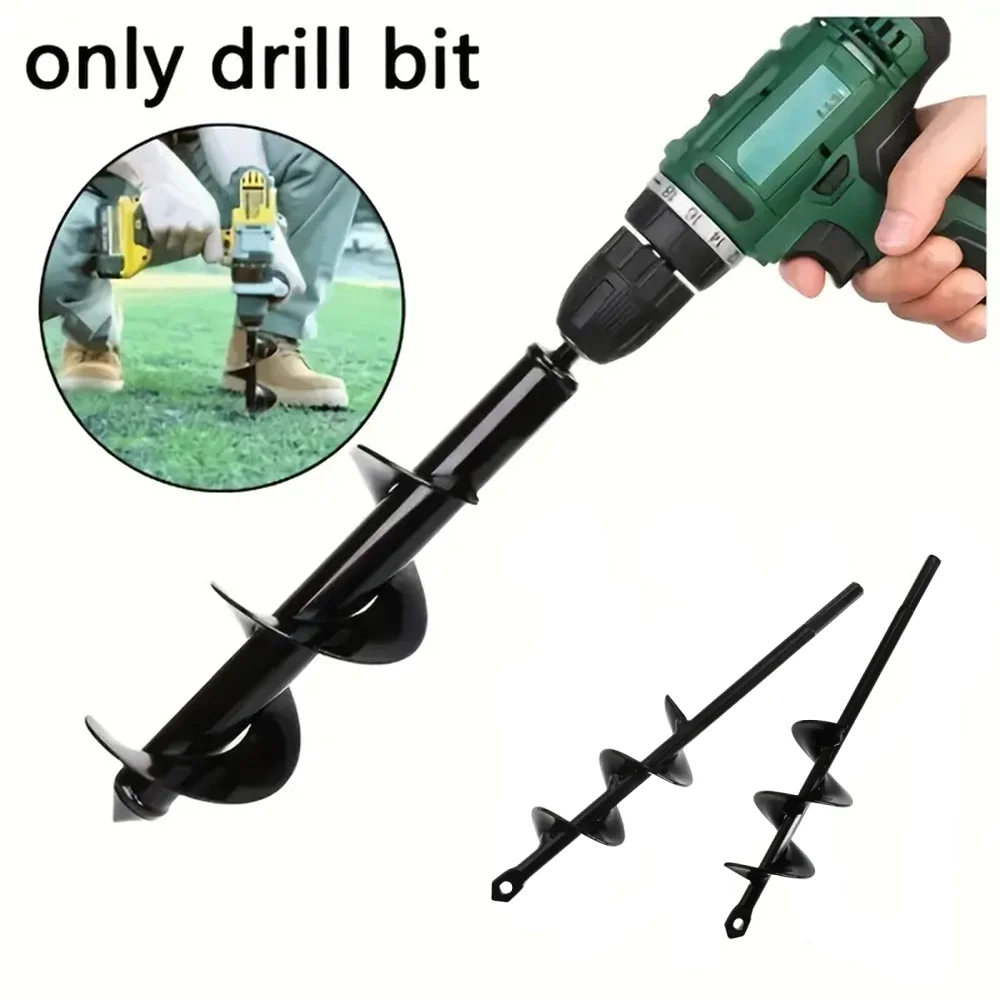 Garden Auger Spiral Drill Bit – 3/8" Hex Drive Soil Digger Tool for Planting Holes and Loose Soil