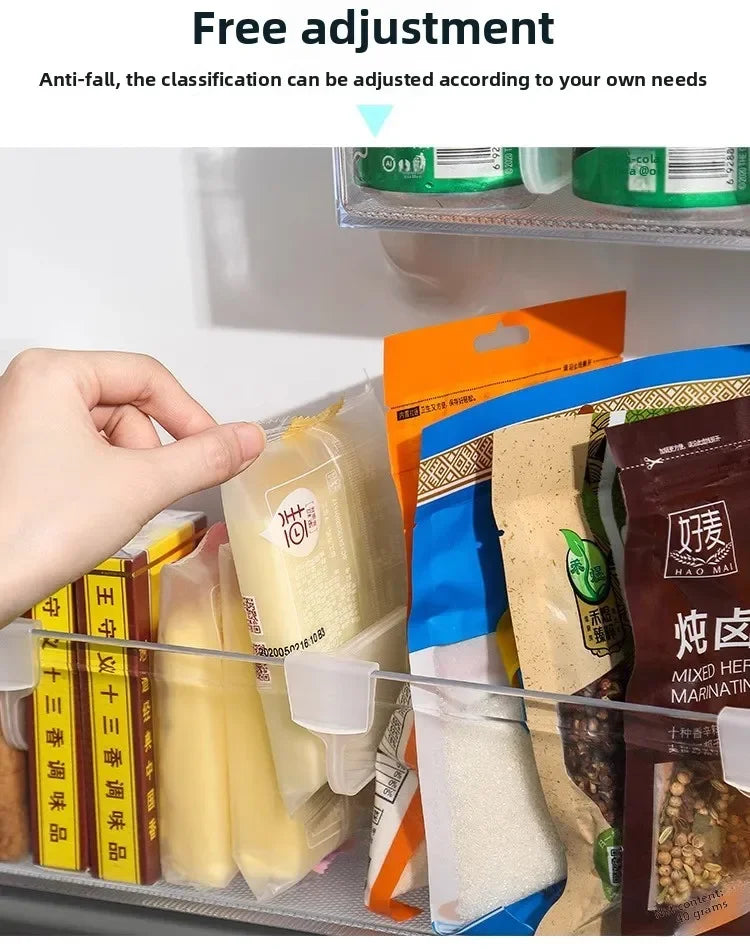 Refrigerator Kitchen Organizer Shelf — Efficient Storage Dividers for Eggs, Bottles & Fridge Items