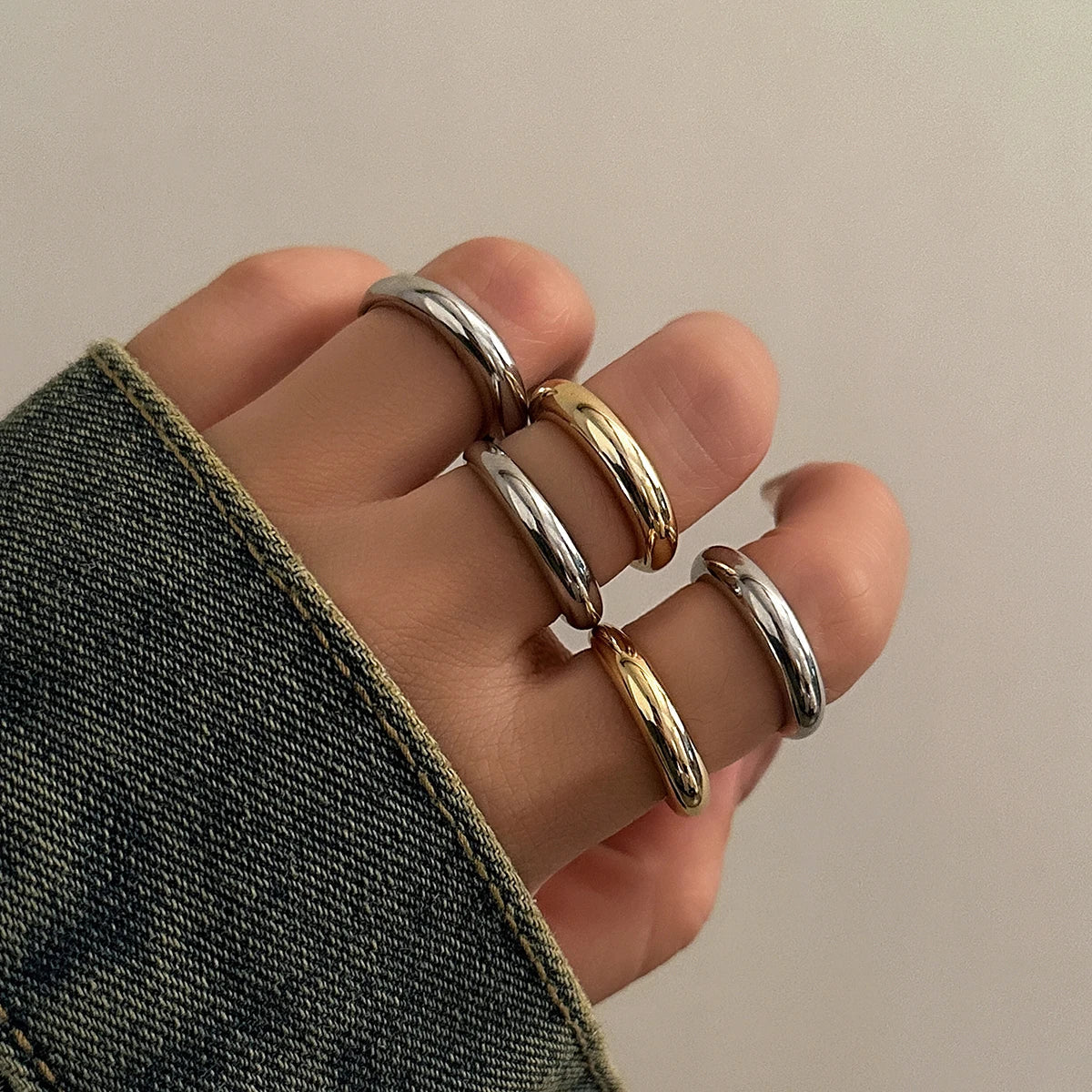 8Pcs/Set Creative Water Drop Rings for Women – Vintage Geometric Adjustable Open Finger Rings, Couple Wedding Accessories