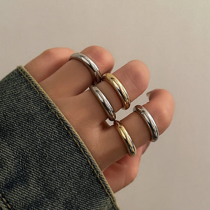 8Pcs/Set Creative Water Drop Rings for Women – Vintage Geometric Adjustable Open Finger Rings, Couple Wedding Accessories