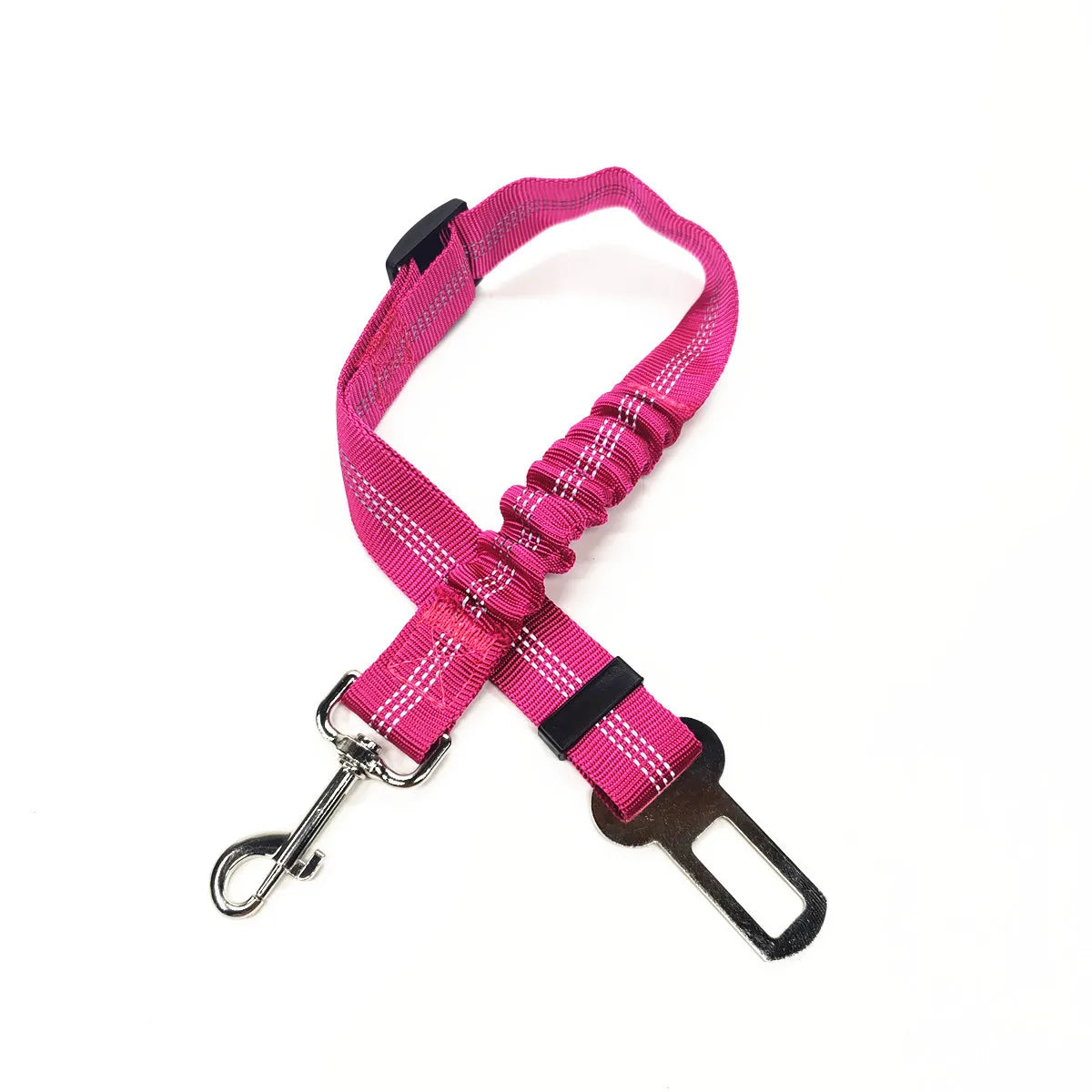 Adjustable Dog Car Seat Belt Harness – Nylon Reflective Elastic Safety Strap with Cushioning for Pet Travel
