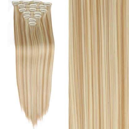 Women’s 7Pcs Hair Extensions with 16 Clips – Natural Black Straight Ombre Hairpiece