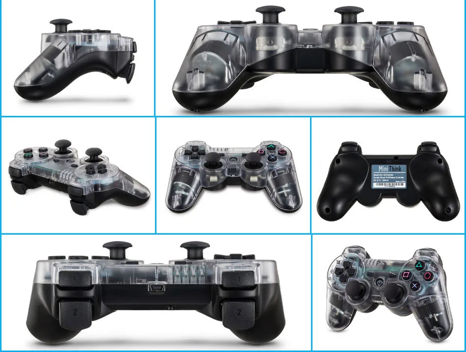 Wireless Transparent Dual Shock Controller for PS3 – Sixaxis Gamepad for Sony PlayStation 3 Console