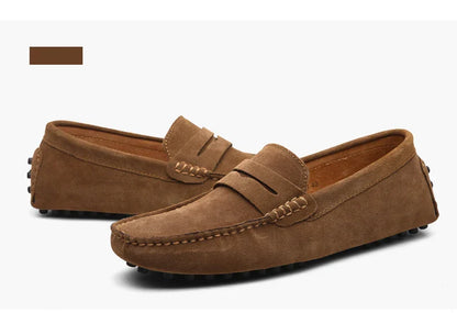 Men's High-Quality Leather Loafers – Casual Moccasins Slip-On Flats, Fashion Driving Shoes, Size 38-49