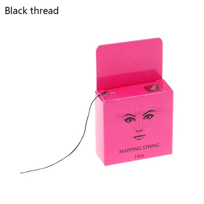 10M Pre-Inked Microblading Mapping String — Eyebrow Brow Marker Thread (White/Black/Pink) for Permanent Makeup