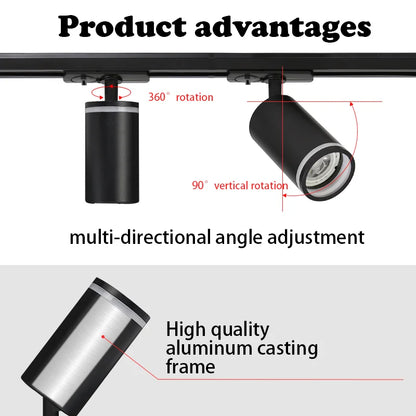 LED Track Light System – 85-265V COB Ceiling Lamp Set with Rails & Spots for Clothing Shops, Living Rooms & Stores
