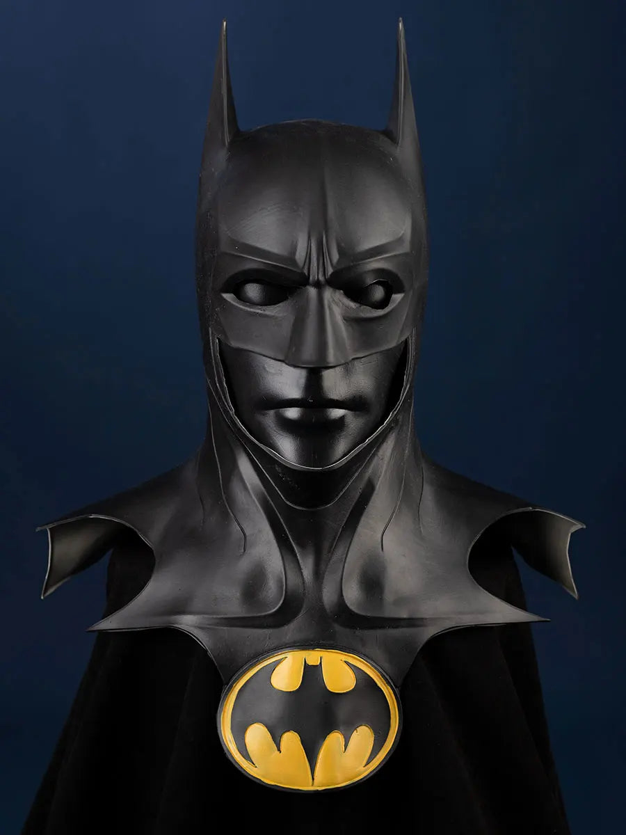 Black Latex Cosplay Mask – Movie Headgear & Halloween Costume Prop C08285