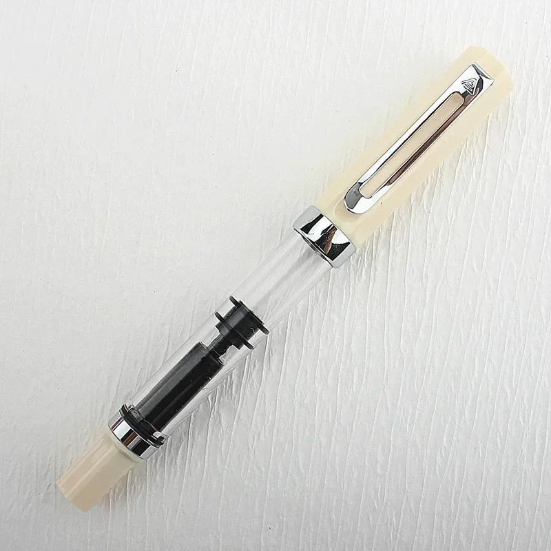 3059 Piston Fountain Pen – High-Quality Transparent Resin with EF/F Nib (0.38/0.5mm) for Business & Gift