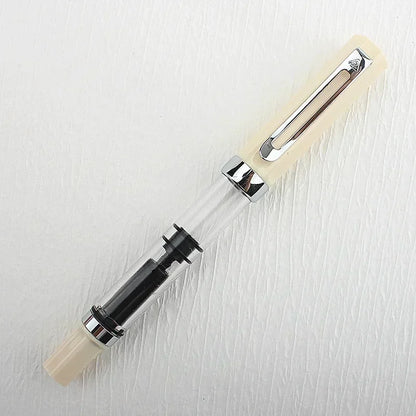 3059 Piston Fountain Pen – High-Quality Transparent Resin with EF/F Nib (0.38/0.5mm) for Business & Gift