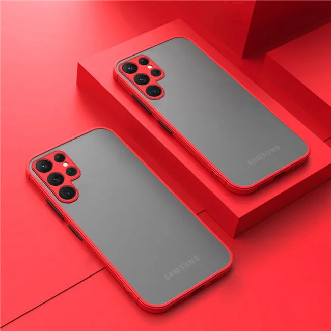Armor Matte Shockproof Phone Case - Hard Bumper Protective Cover for Samsung Galaxy S24 S23 S22 S21 Ultra Plus A54 A53 A52 A32 A14 A13 A12