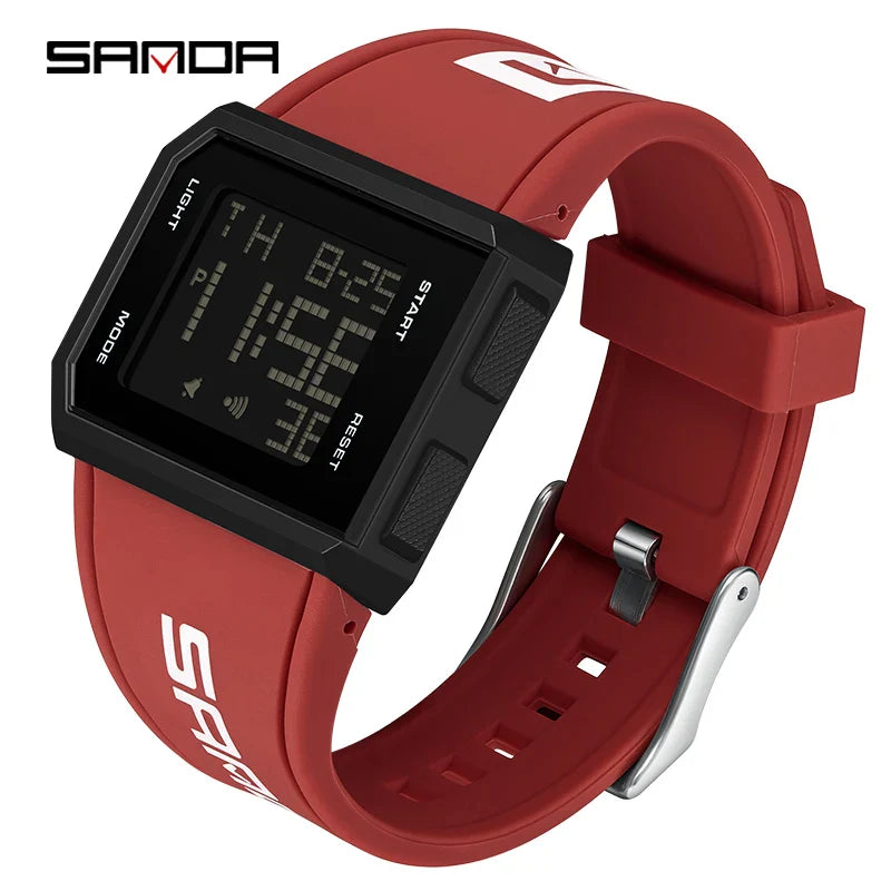 SANDA Men’s Fashion Outdoor Military Sport LED Digital Watch – 5Bar Waterproof Wristwatch