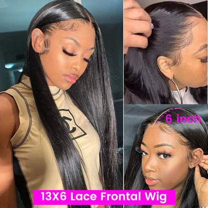 HD Lace Front Human Hair Wig – Straight 13x4 13x6 Transparent Lace Frontal, Pre-Plucked Glueless Wig for Women
