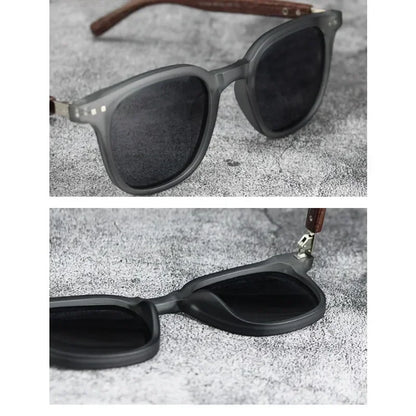 Retro Wood Grain Polarized Sunglasses for Men & Women – UV Protection Eyewear for Cycling, Outdoor & Street Photography