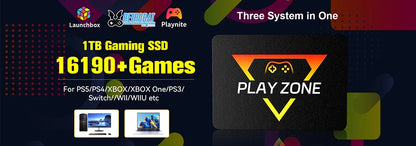 3TB Portable Gaming HDD – 17,300+ AAA/3D/Retro Games for PS4/PS3/PS2/Switch/Wii with LaunchBox/Retrobat/Playnite