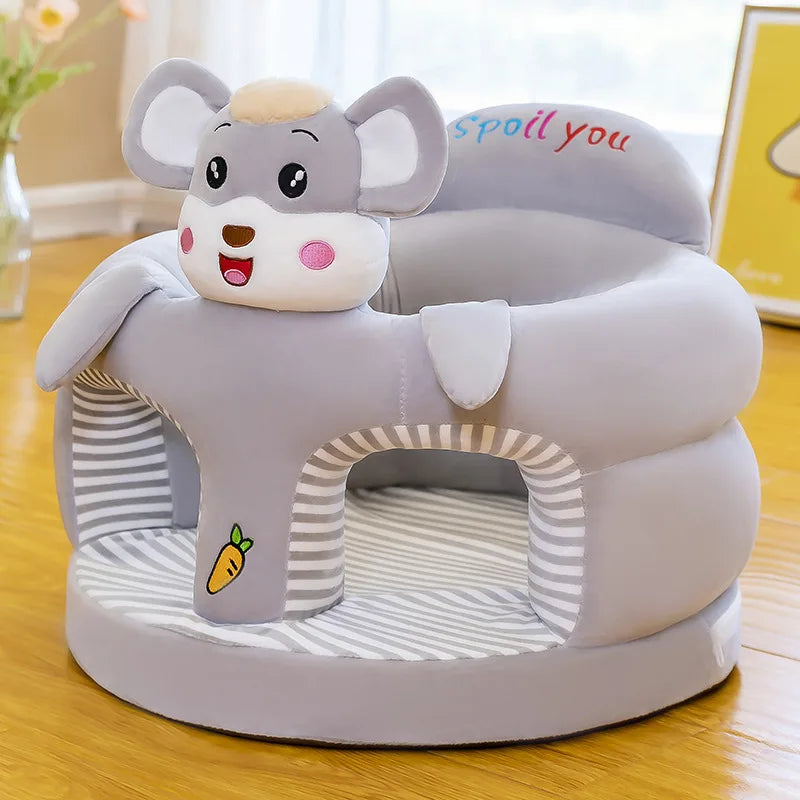 Cute Baby Sofa Support Seat Cover - Plush Toddler Learning Chair for Sitting, Feeding & Comfortable Baby Nest Cushion