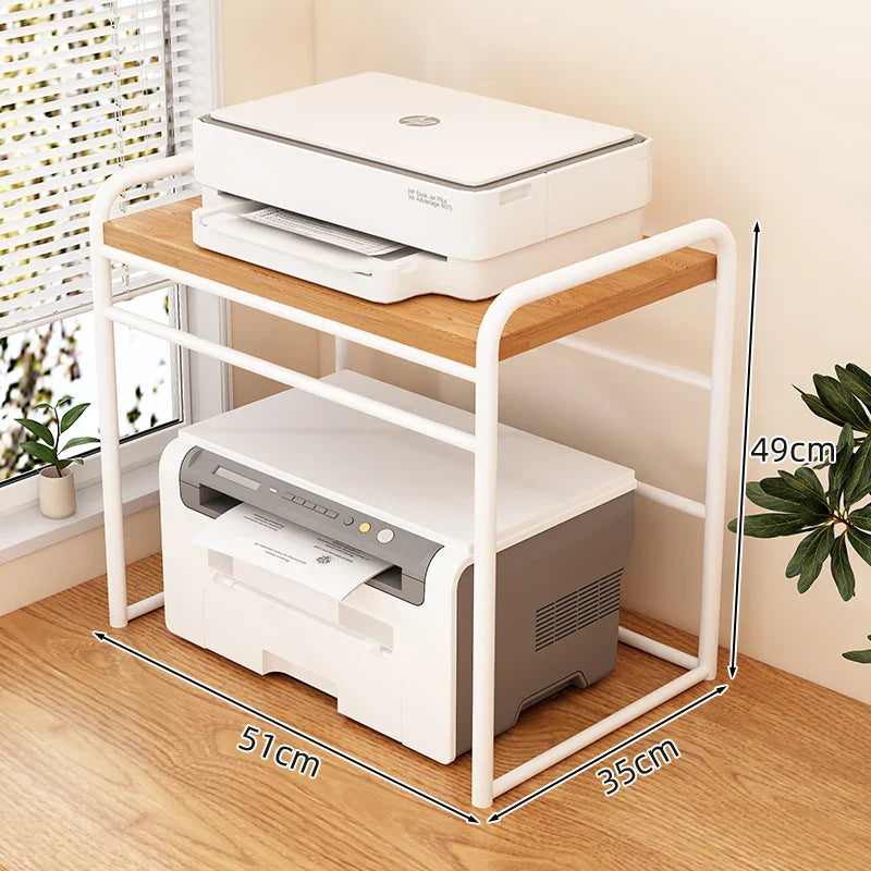 Office Printer Stand & Desktop Organizer – Foldable Multifunctional Shelf for Copier, Files & Space-Saving Storage