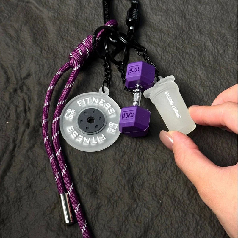 Fitness Keychain - Gym Lover Sports Charm for Workout Bags & Water Bottles