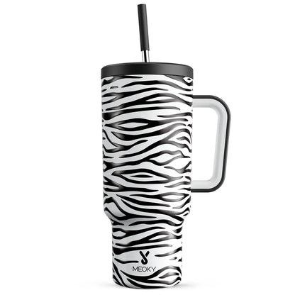 Meoky 40oz Mug Tumbler with Handle – Insulated Stainless Steel Tumbler with Lid & Straw, Coffee Thermos Cup, Heat Press Ready