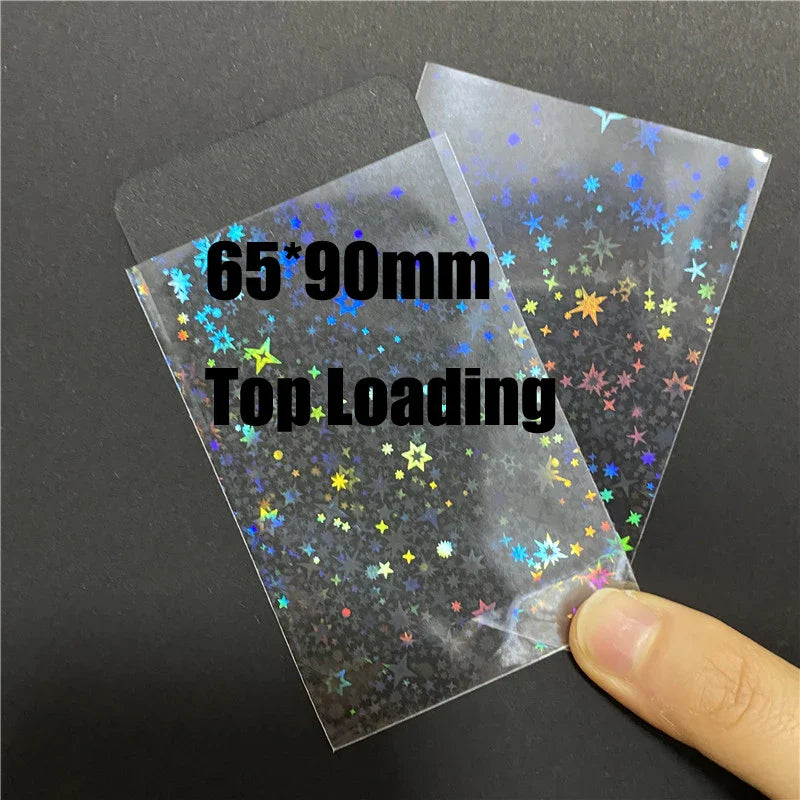 50pcs Heart-Shaped Foil Card Sleeves — 11 Styles, Top-Loading Protector for Pokémon, YGO, Board Games, Photos & K-Pop Cards