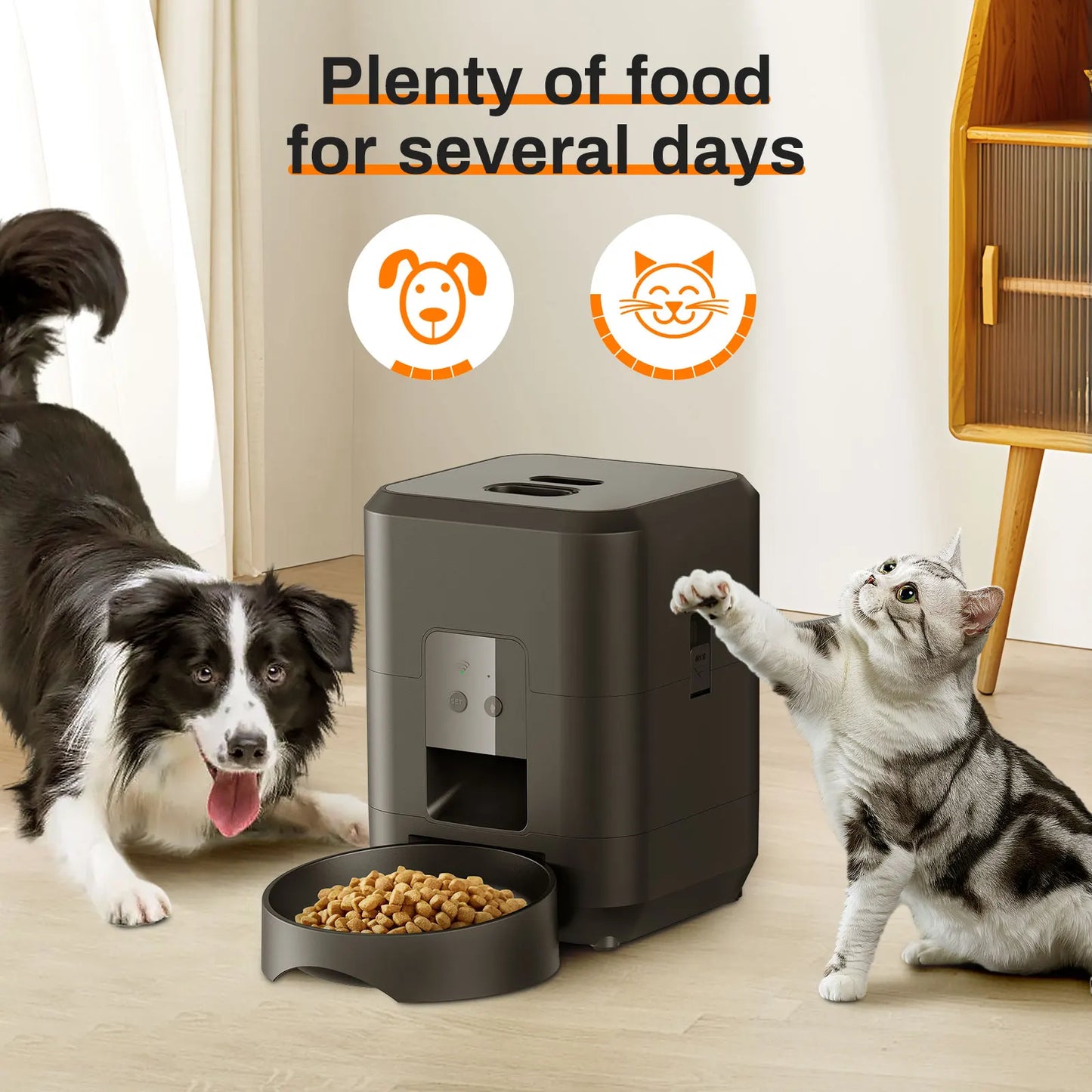 Smart Automatic Pet Feeder — Timed Cat & Dog Food Dispenser with Slow Feed Bowl