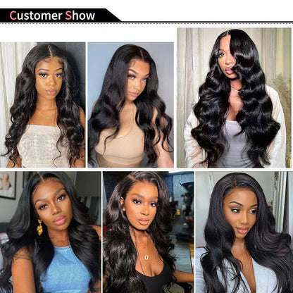 Body Wave Bundles – 100% Brazilian Human Hair Weave Extensions, Natural Black, 3PCS Bundle Deal