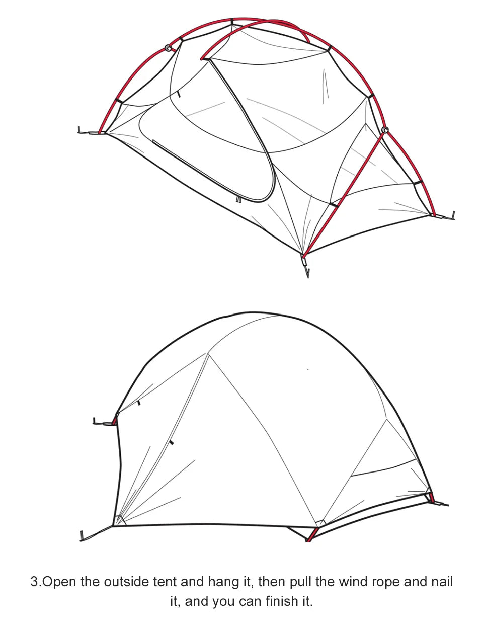 PACOONE Ultralight 20D Nylon Camping Tent – Portable Waterproof Backpacking, Cycling, Hiking, Travel & Beach Tent