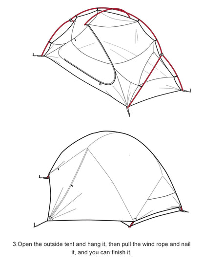 PACOONE Ultralight 20D Nylon Camping Tent – Portable Waterproof Backpacking, Cycling, Hiking, Travel & Beach Tent