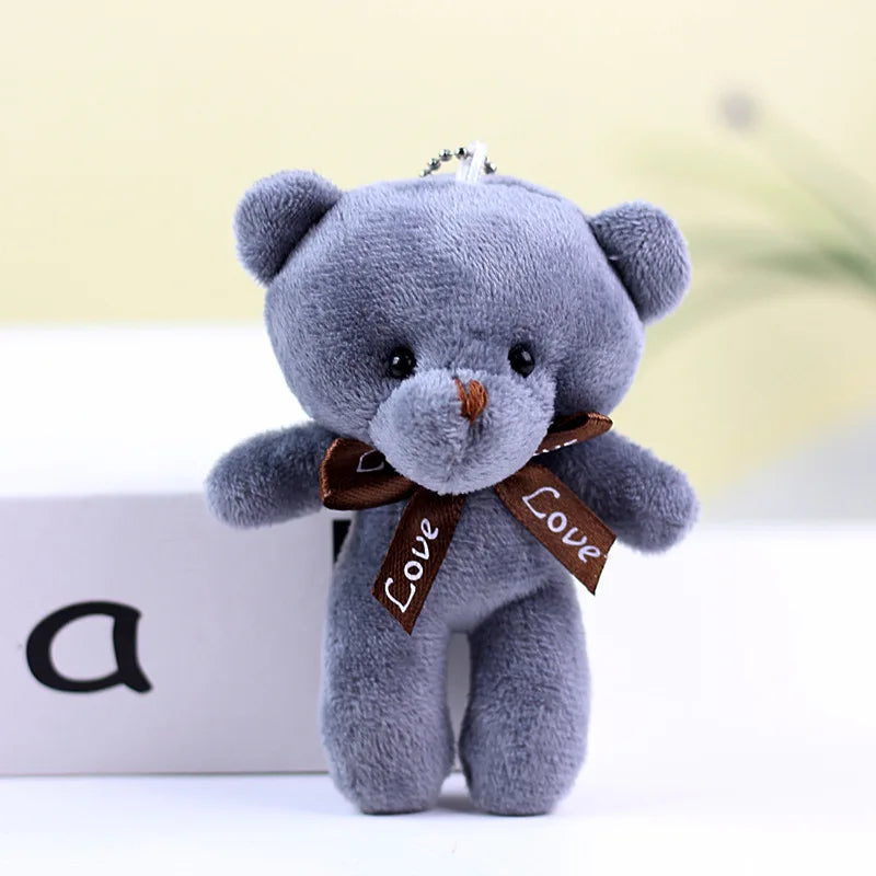 10pcs Mini Bear Plush Keychain — Soft Stuffed Doll Bag Pendant, Cute Toy for Wedding Decoration & Birthday Gift