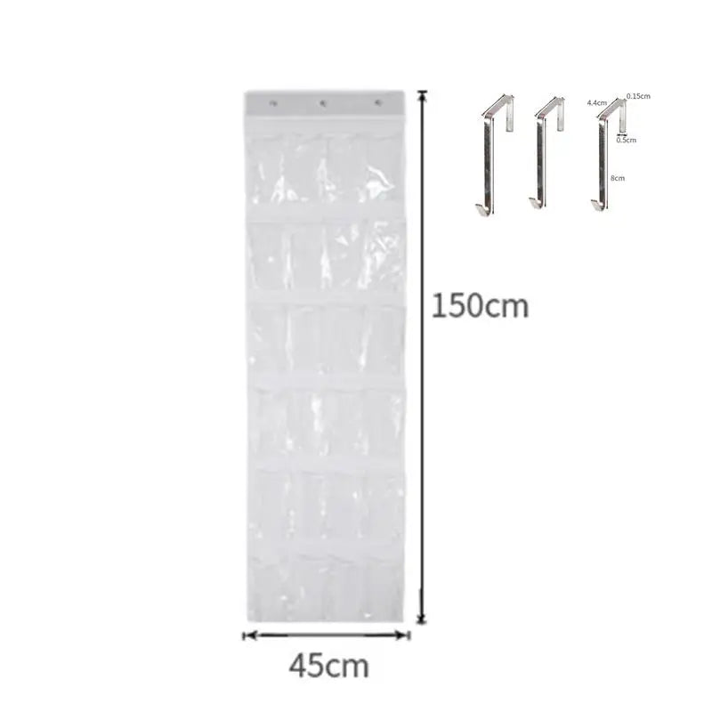 24-Pocket Shoe Organizer Rack – Hanging Space-Saving Storage for Over-the-Door or Behind-Closet Use