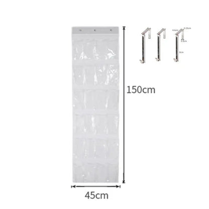 24-Pocket Shoe Organizer Rack – Hanging Space-Saving Storage for Over-the-Door or Behind-Closet Use