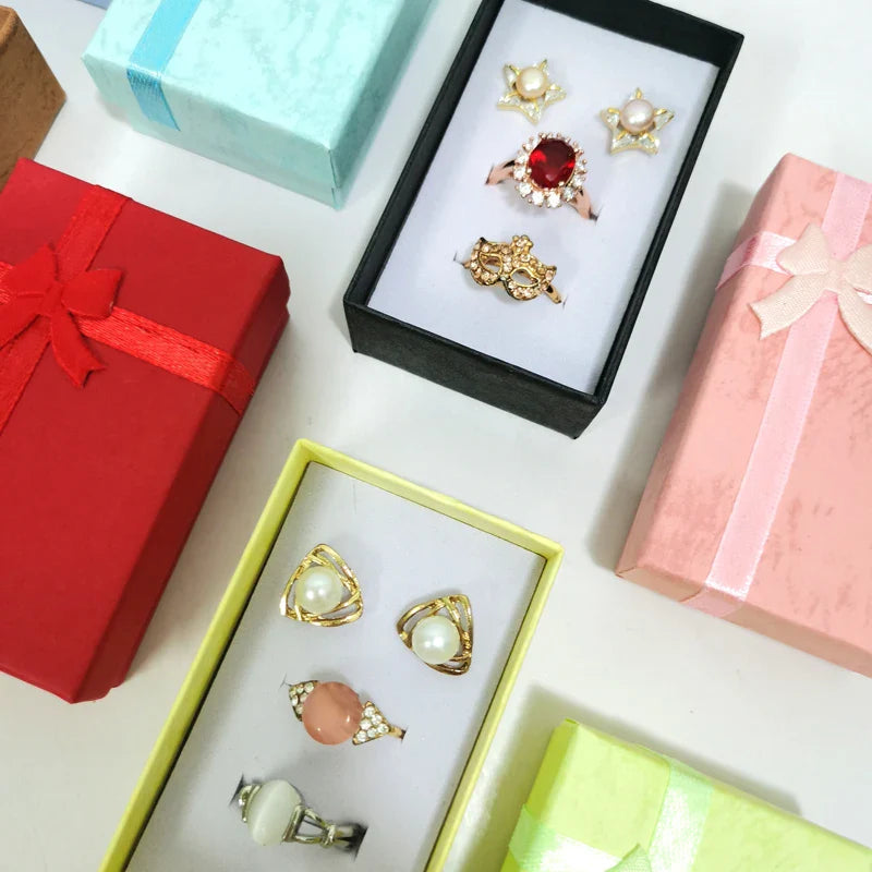 12Pcs Jewelry Gift Boxes - Ring, Necklace, Pendant, Earrings Organizer Display Holder, 5x8x2.5cm Trinket Storage Props