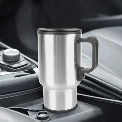12V Electric Heating Car Kettle - 450ml Stainless Steel Thermal Mug for Water, Coffee, Milk - Travel & Camping