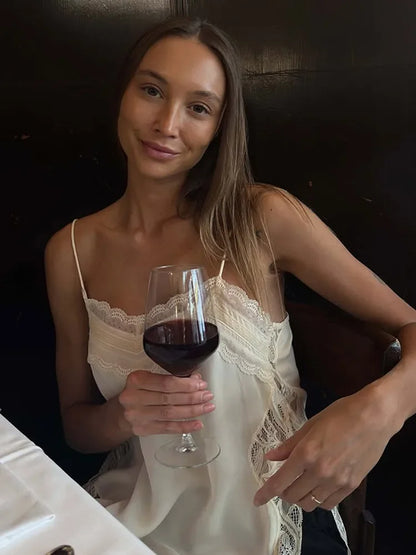 Women’s Lace Patchwork Sleeveless Sling Top – Square Neck Backless Sheer Club & Vacation Blouse 2025