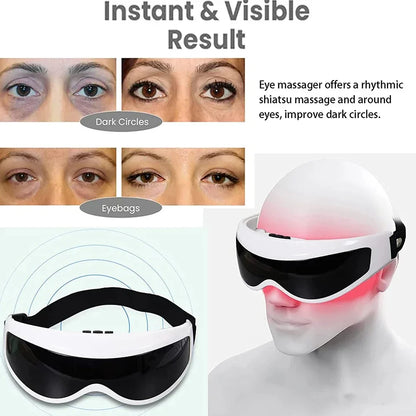 Electric Wireless Eye Massager Mask – Migraine Relief, Vision Improvement & Forehead Vibration Eye Care Glasses
