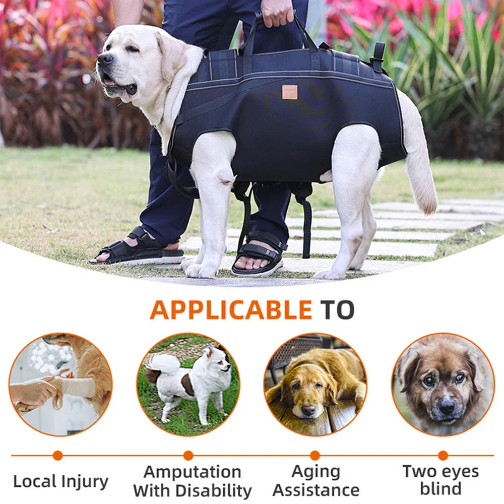 Large Dog Backpack Carrier – Full Body Sling Harness with Handle for Elderly & Disabled Dogs