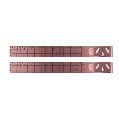 2PCS Metal Bookmark Ruler - 10cm Aluminum Double-Sided Metric Measuring Scale Tool