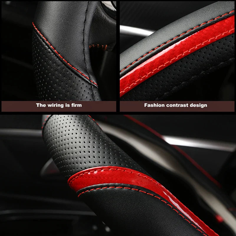 Peugeot 3008/4008/5008 Carbon Fiber & PU Leather Steering Wheel Cover — Auto Interior Accessory