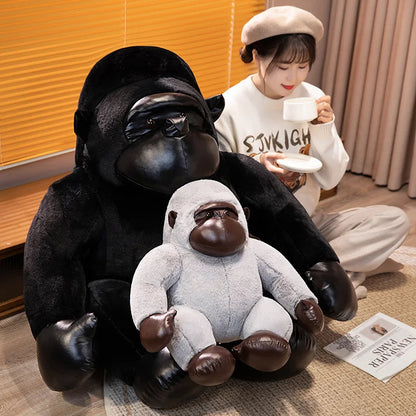 35/50/65cm Big Black Gorilla Plush Toy – Cute Stuffed King Kong Monkey for Birthday Gifts